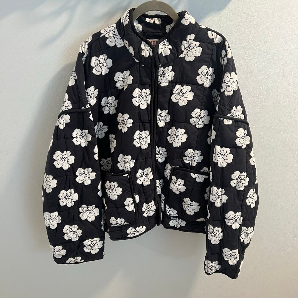 Free People Quilted Floral Chloe Jacket Size M